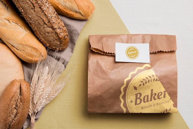 PSD bakery goods concept with mock-up