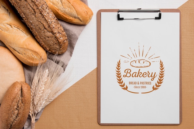 Bakery goods concept with mock-up