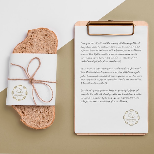 Bakery goods concept with mock-up