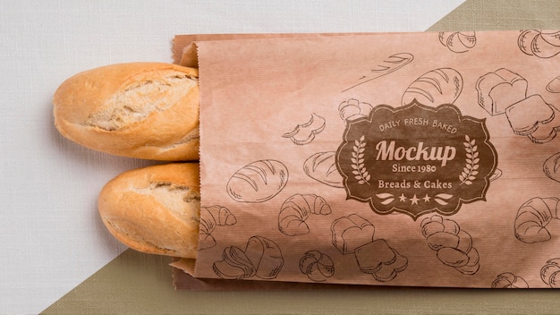 Bakery goods concept with mock-up