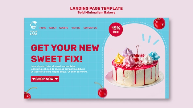 PSD bakery landing page template