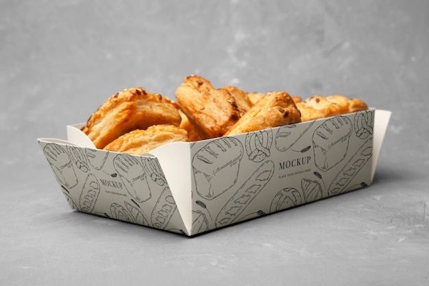 PSD bakery paper tray mockup