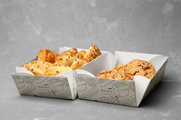 PSD bakery paper tray mockup