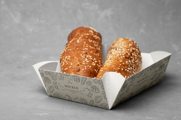 PSD bakery paper tray mockup