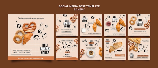 PSD bakery products social media post