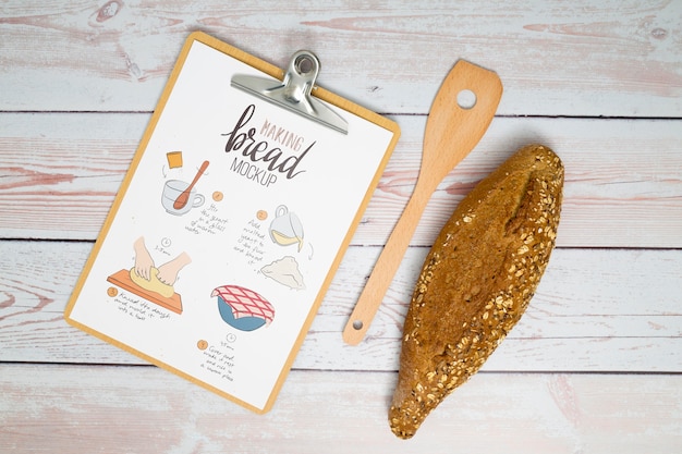 PSD bakery recipe on clipboard