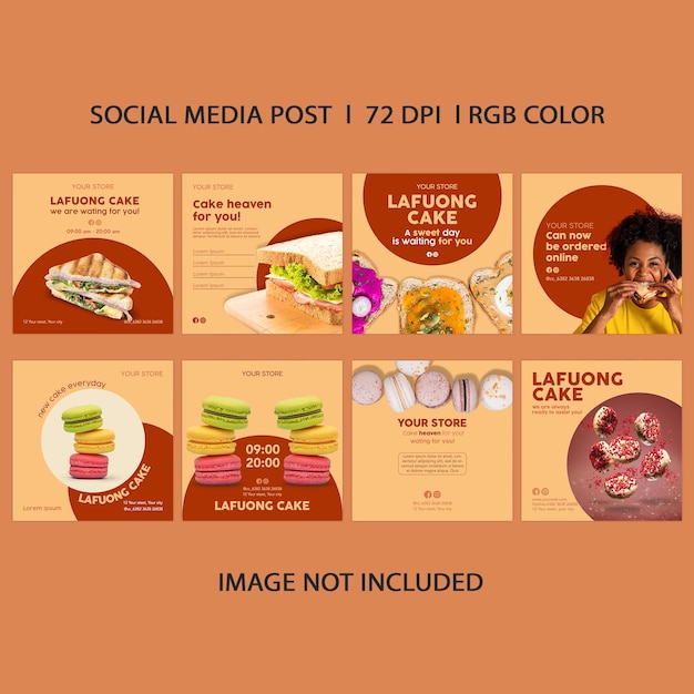 Bakery store social media post templates