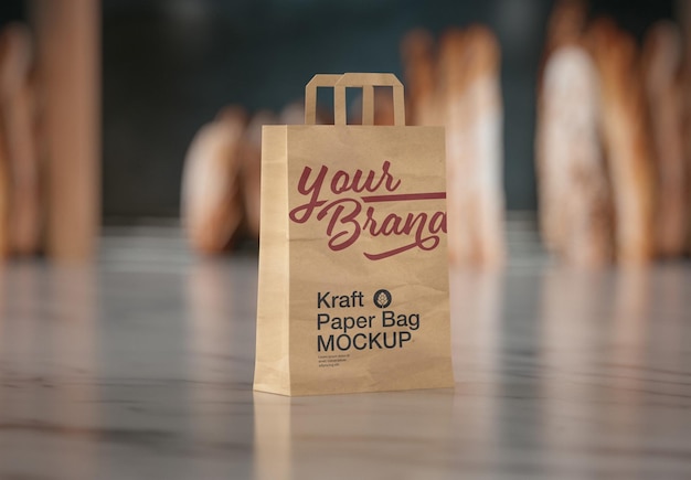 Bakkerij Kraft-papieren zakmodel ontwerp