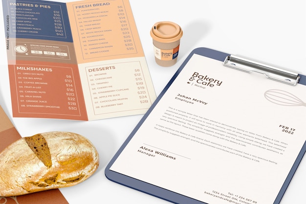 Bakkerij met stationery mockup