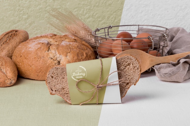 Bakkerijproducten concept met mock-up