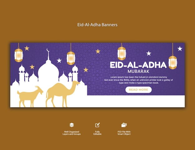 Bakrid Eid Mubarak festival celebration mosque banner design template