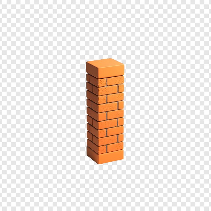 PSD bakstenen muur op een witte achtergrond