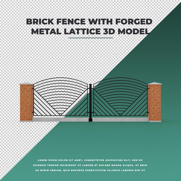 PSD bakstenen omheining met gesmeed metalen rooster