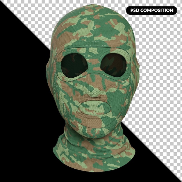 PSD maschera di balaclava isolata 3d