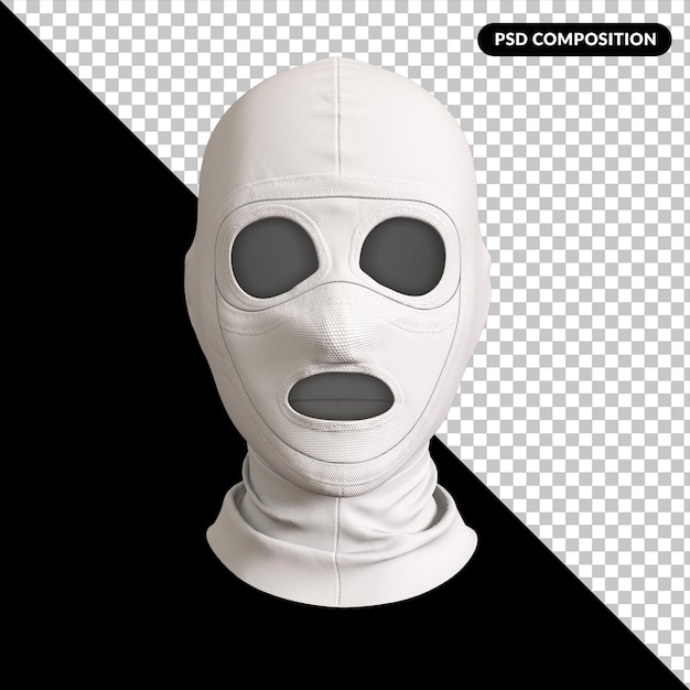 PSD maschera di balaclava isolata 3d