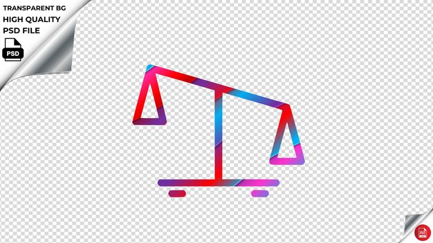 PSD balance physics weighing weight vector icon red blue purple ribbon psd transparent