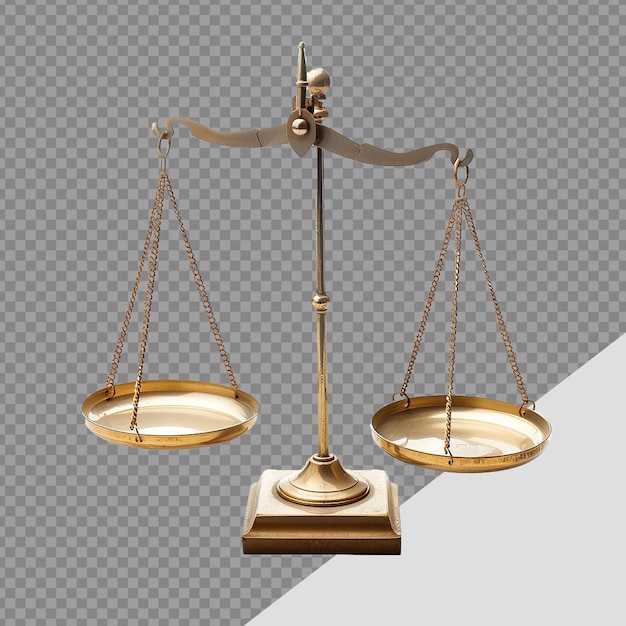 PSD balance scale png isolated on transparent background