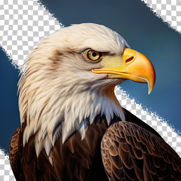 PSD bald eagle on transparent background