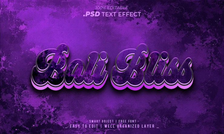 PSD bali bliss - stunning psd text effect