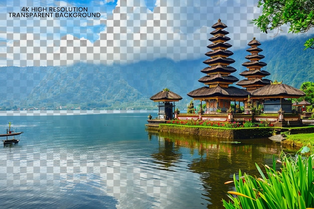 PSD bali indonesia travel illustration on transparent background