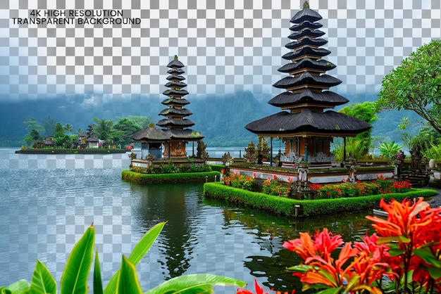 PSD bali indonesia travel illustration on transparent background