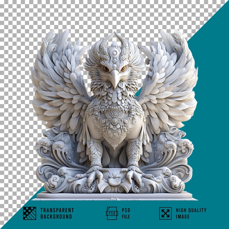PSD balinese style garuda on transparent background