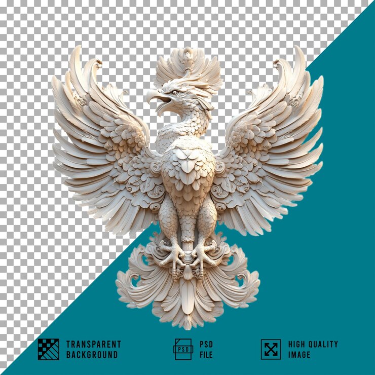 PSD balinese style garuda on transparent background