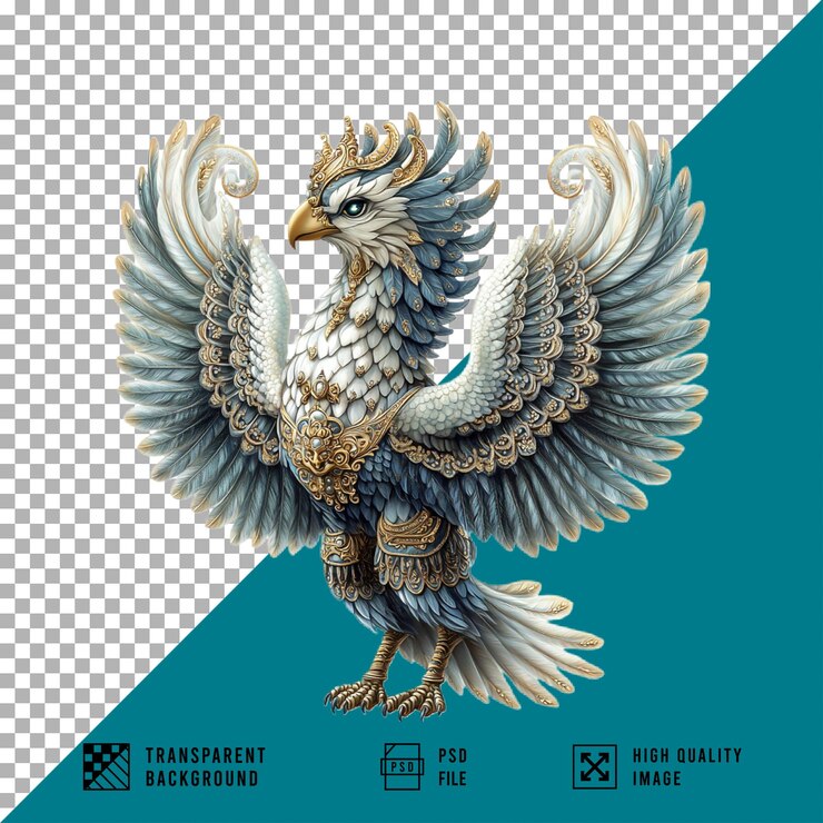 PSD balinese style garuda on transparent background