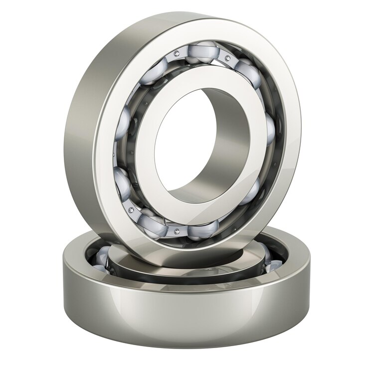 Ball bearings 3D rendering isolated on transparent background