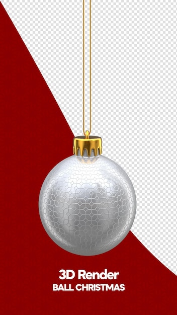 Ball christmas baubles in realistic 3d render