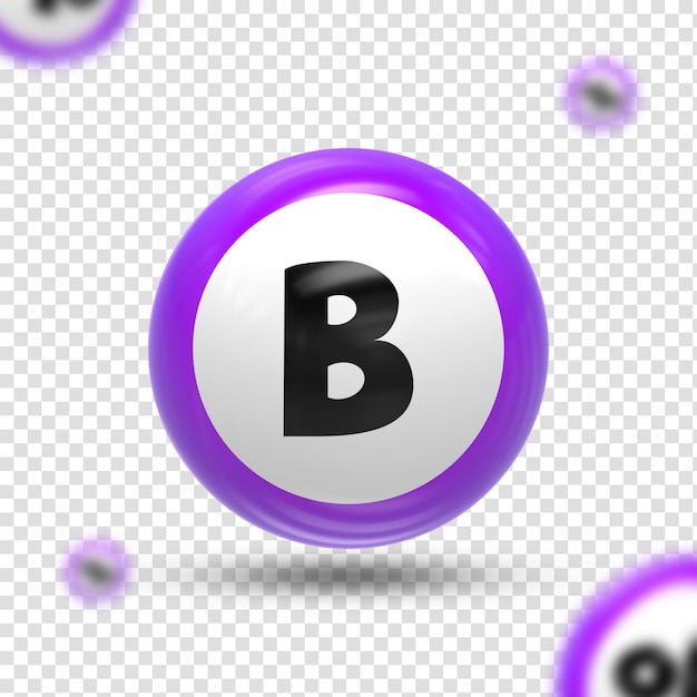PSD Иллюстрация 3d-рендеринга шрифта ball font b