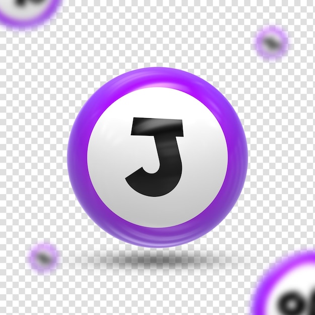 Illustrazione di rendering 3d di ball font j
