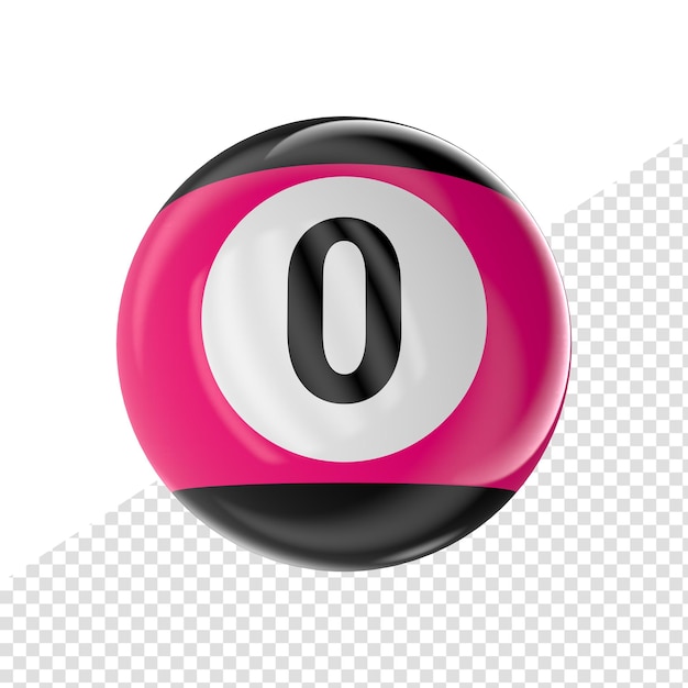 PSD ball number 3d render