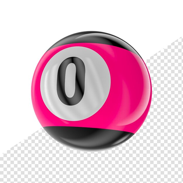 PSD ball number 3d render