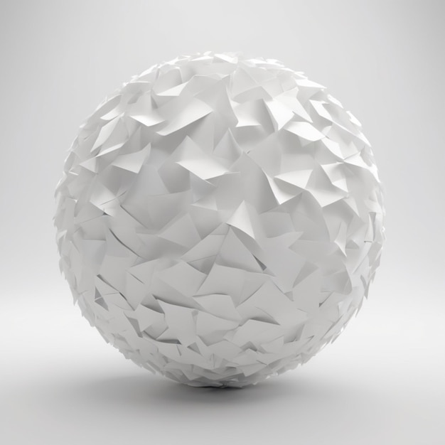 Ball of paper psd on a white background