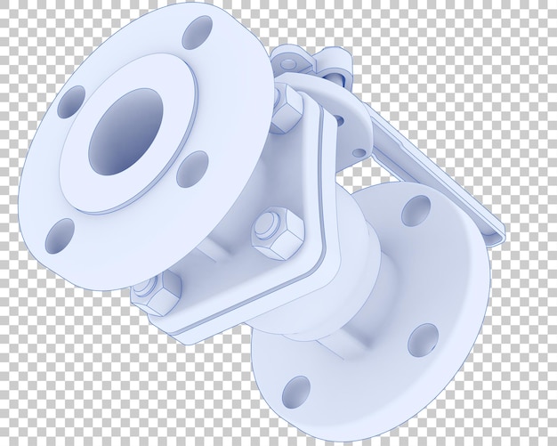 Ball valve isolated on transparent background 3d rendering illustration