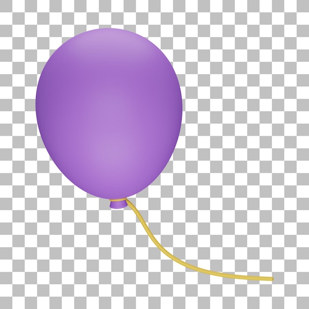 Ball3d geïsoleerde render van paarse ballon pictogram psd