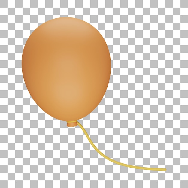 Ball3d isolated render of orange balloon icon psd