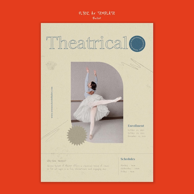 PSD ballet poster design template