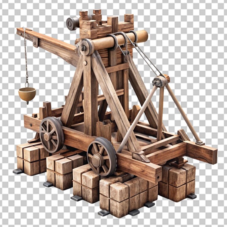 PSD ballista catapult dungeons on transparent background