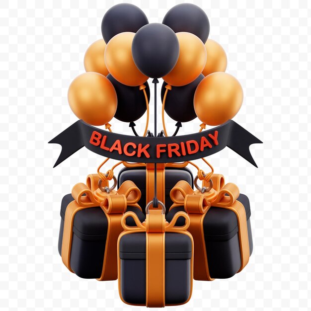 PSD ballon black friday verkoop 3d pictogram