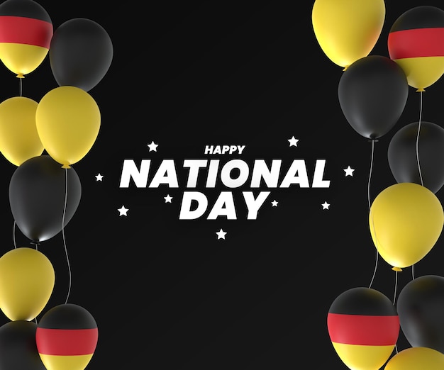 Ballon duitsland vlag ontwerp nationale onafhankelijkheidsdag banner bewerkbare tekst en achtergrond