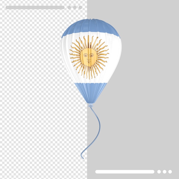 Ballon en vlag argentinië 3d-rendering