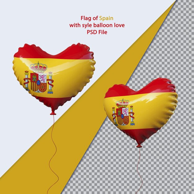 PSD ballon liefde nationale vlag van spanje realistisch