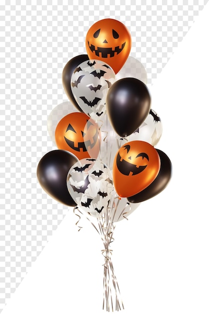 Ballonboeket met vleermuizen en halloween-pompoengezichtspatronen