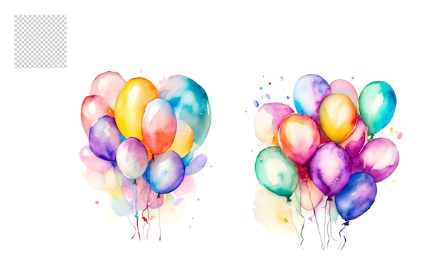 PSD ballonnen handgeschilderde aquarel clip art png