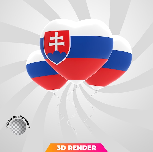 PSD ballonnen nationale vlag 3d-rendering