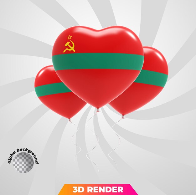 Ballonnen nationale vlag 3d-rendering