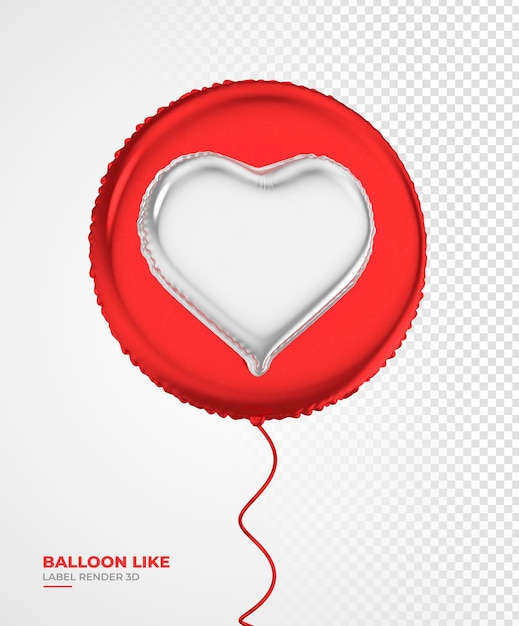 PSD ballonpictogram zoals instagram 3d render sociale media