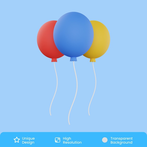 PSD balloon 3d illustration